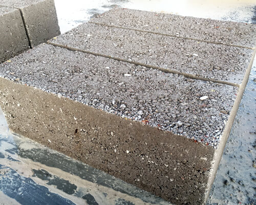 Reconstituted grey straight limestone block